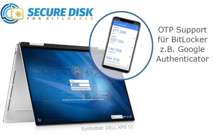 Secure Disk for BitLocker OTP Support mit Google Authenticator