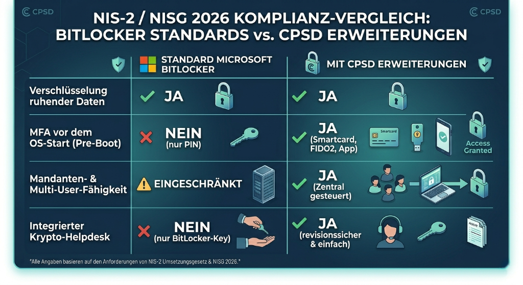 Vorteile Secure Disk for BitLocker und Unlock Anywhere
